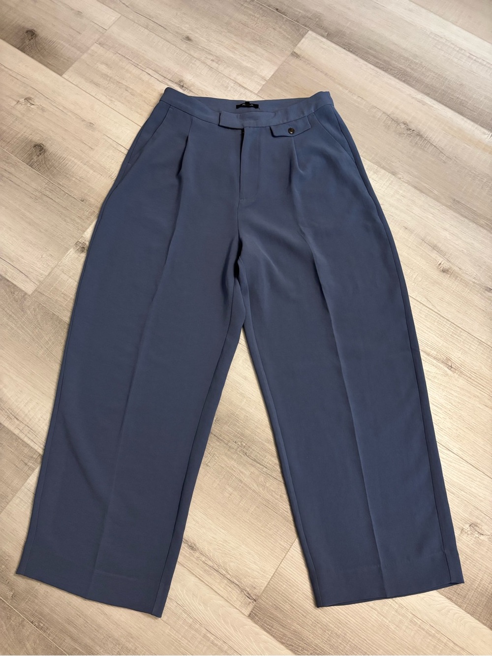 Madewell Blue Wide Leg Trouser Pants Size 12 High Rise Office Career